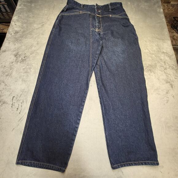 Marithe Francois Girbaud Jeans Mens 35x30 Blue Baggy Wide Leg Hong Kong Y2K